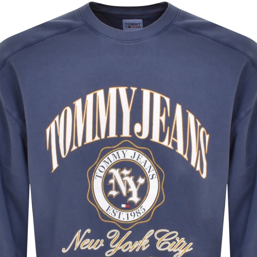 Tommy Jeans Varsity Logo Boxy Fit Sweatshirt Men Blue L